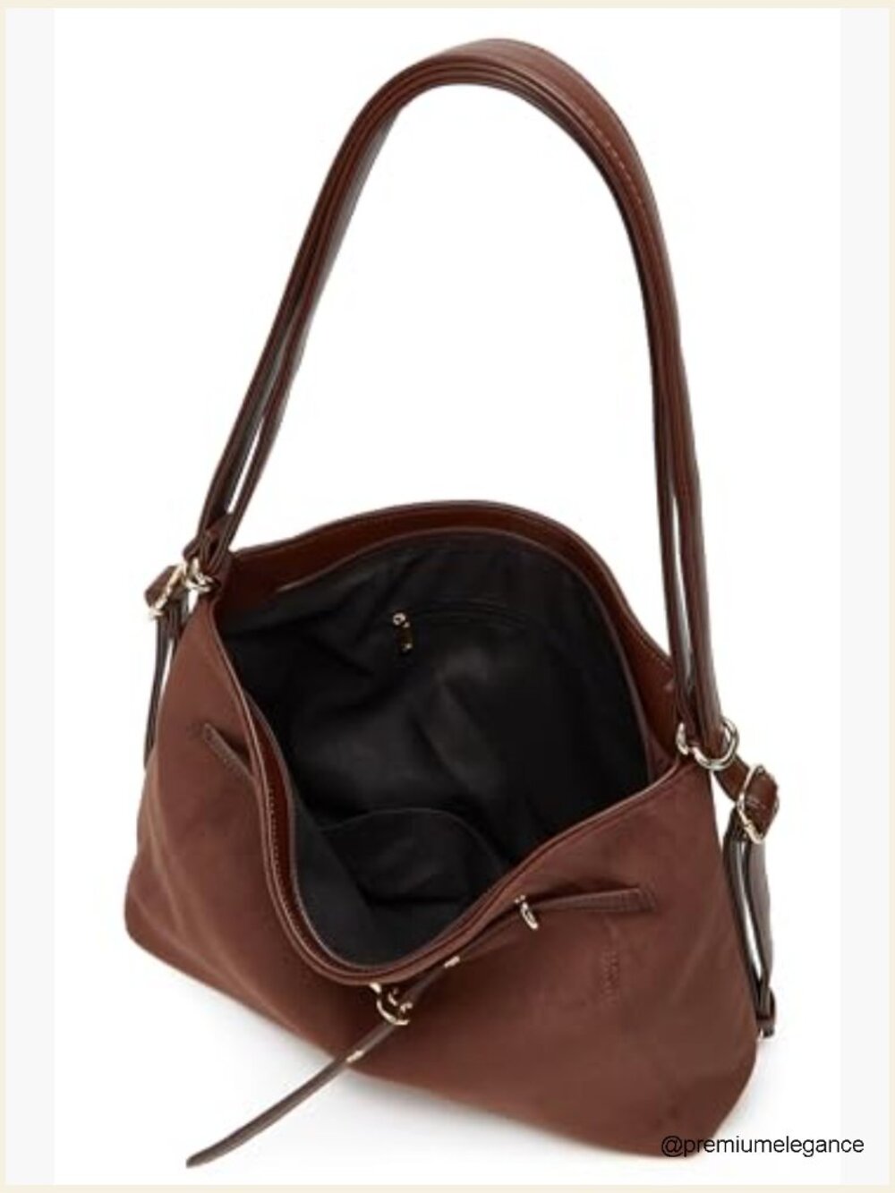 Faux Suede Hobo Crossbody Bag Large Tote Shoulder Handbag - Picture 4 of 7